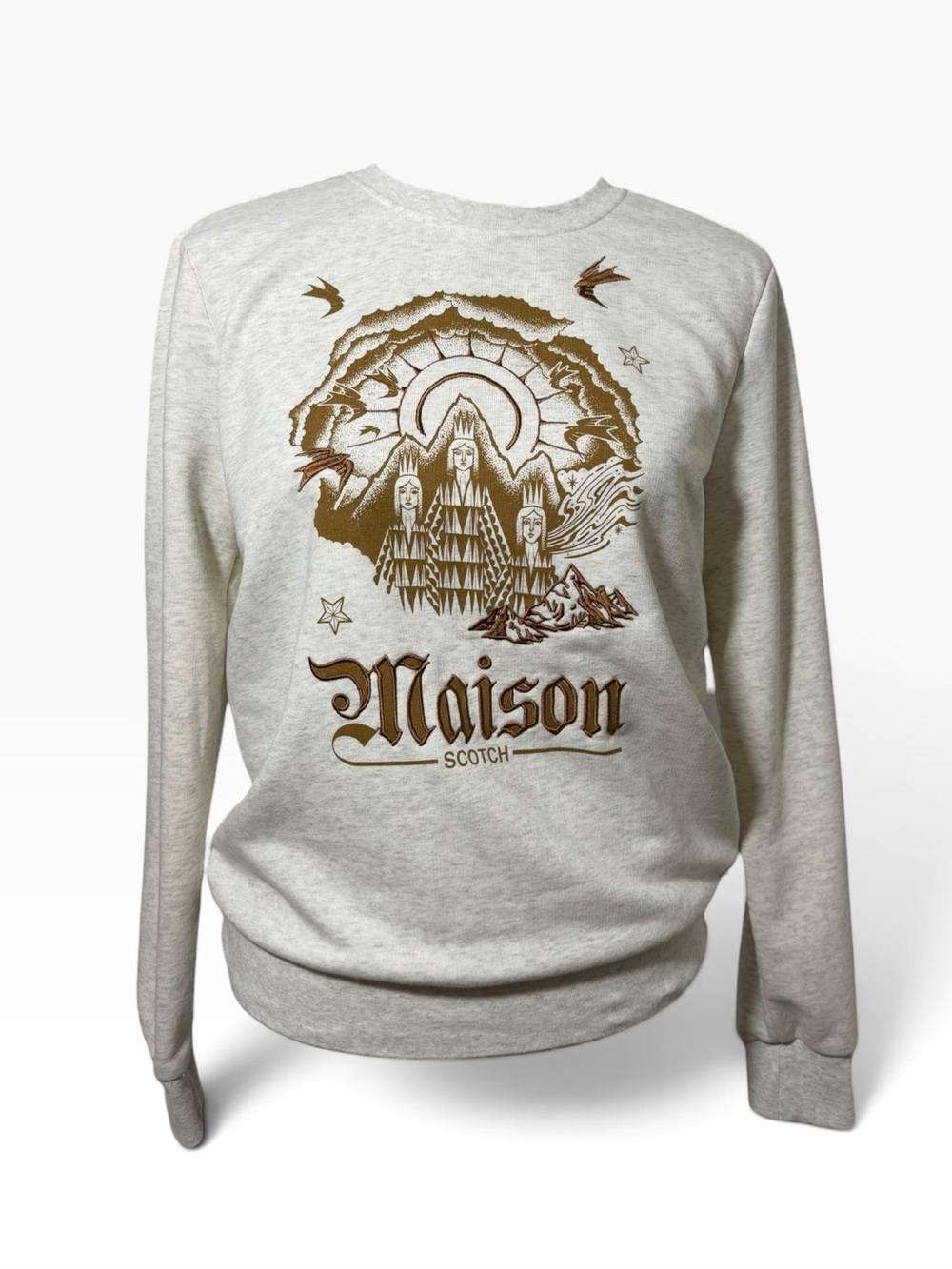 Scotch & Soda Maison Scotch Graphic Crewneck Sweatshirt Gray Size S